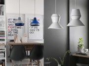 Suspensions modulables Ili-Ili, exemples de configuration en aluminium blanc et camaïeu de bleu