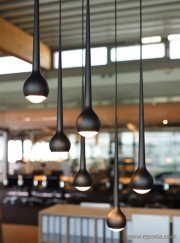Suspensions design Falling water noir mat, par grappe de 6