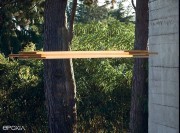Suspension Org, verre opalin et aluminium anodisé