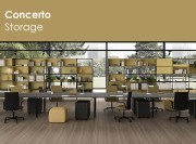 Système d'étagères modulable, avec ou sans casiers Concerto Storage