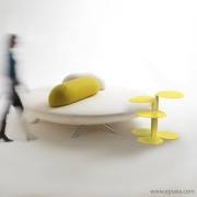 Table d'appoint acier laqué jaune Easyboy
