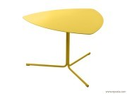 Table basse Kensho h.46 cm, finition acier verni jaune
