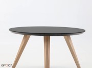 Table basse Oblique, plateau Fenix gris foncé