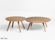 Table basse Oblique, plateau et pied bois