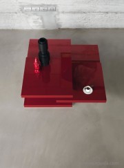 Table basse collection Rotor laqué rouge brillant