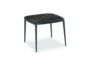 Table basse Lea, table carrée avec plateau finition céramique Noir Désir