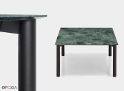 Table carrée Bodoni, plateau marbre