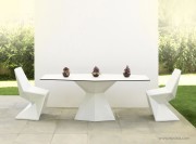 Table et chaise outdoor Vertex blanc