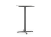 Table outdoor haute Riquadra carrée, plateau Stratifié Compact blanc 60 x 60 cm