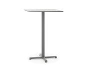 Table outdoor haute Riquadra carrée, plateau Stratifié Compact blanc 80 x 80 cm