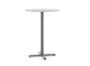 Table haute Riquadra ronde, plateau Stratifié blanc 80 cm