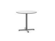 Table Riquadra ronde outdoor, plateau Stratifié Compact blanc 80 cm