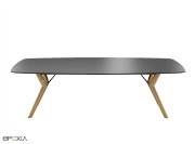 Table Tribu plateau Fenix et pieds chêne