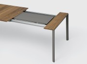 Table design Maki  extensible usage intérieur ou extérieur, rallonge aluminium gris Loundra