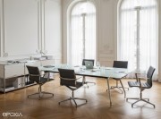 Fauteuil de réunion Una Management, revêtement cuir