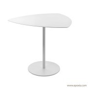 Table de restauration kensho, plateau en acier blanc 