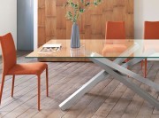 Table design verre transparent Pechino