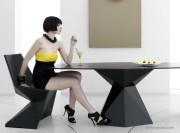 Chaise et table Vertex noir