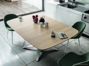 Table carrée avec rallonges Link placage bois rouvre naturel