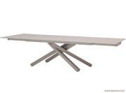 Table de réunion design en verre satiné avec rallonges Pechino