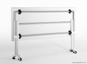 Table pliée Folio blanche sur roulettes