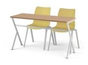 Table de formation TF01, 2 places, plateau stratifié merisier naturel