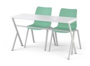 Table de formation TF01, 2 places, plateau stratifié blanc