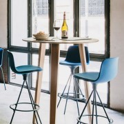 Table haute LTS System, 3 pieds, plateau bois