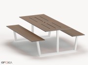 Table indoor Mondrian, plateau mélaminé Chêne naturel