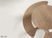 Détail du plateau et assise HPL effet pierre