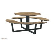 Table outdoor Madrid, HPL chêne Slavonia