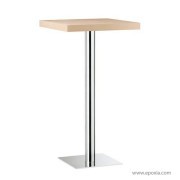 Mange-debout XT pied tube socle carré acier inox satiné