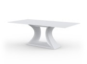 Table indoor/outdoor en finition plateau HPL Full white.