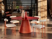 Table ronde en verre Plissé