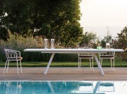 Chaise Désirée docier acier, table Désirée avec rallonges