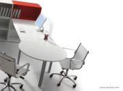 Bureau Glider blanc avec extension convivialité