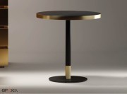 Table de restaurant ronde, pied Dupex Round noir et or