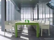 Table de réunion collection Abaco meeting cuir vert