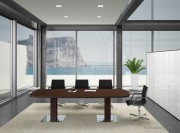Table de réunion collection Arche wengé avec bord arrondi