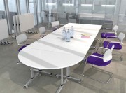 Table de réunion basculante blanche