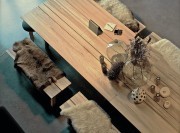 Table en bois massif chêne PicNic