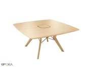 Table ronde Tribu en bois massif, avec top access