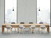 Table de conférence Spacia, avec extension, finition chêne Nébraska