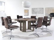 Table de réunion en bois octogonale Lloyd