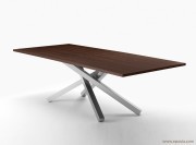 Table de réunion Pechino chêne teinté marron foncé 