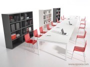 Table de réunion Italo mélaminé blanc