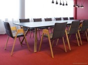 Table pied bois plateau noir Lab
