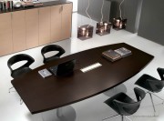 Table de réunion tonneau collection Odeon chêne foncé