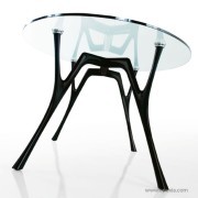 Table de réunion en verre ovale collection Pegaso