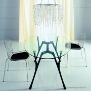 Table de réunion en verre ovale collection Pegaso